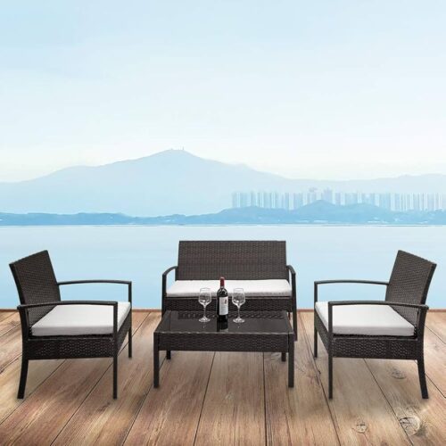 JUEGO JARDIN MODENA RATTAN SILLONES C/MESA RATONA