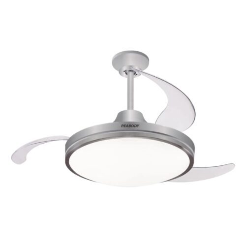 Ventilador de Techo Peabody Retractil PE-VTRDC425S C/luz Inoxidable 6 Velocidades