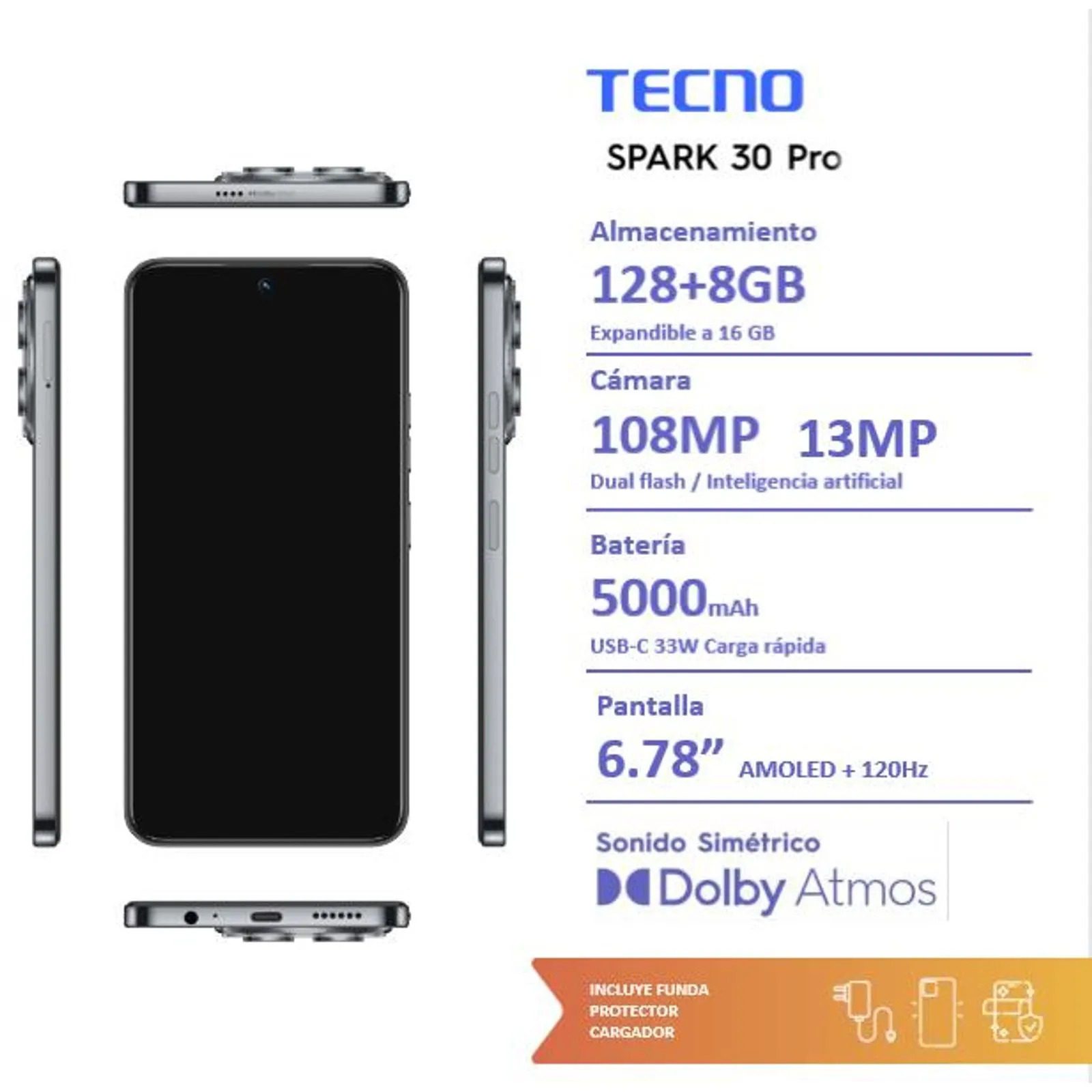 Celular Bgh Spark 30 Pro KL7 - MI 128gb MR 8gb - Imagen 2