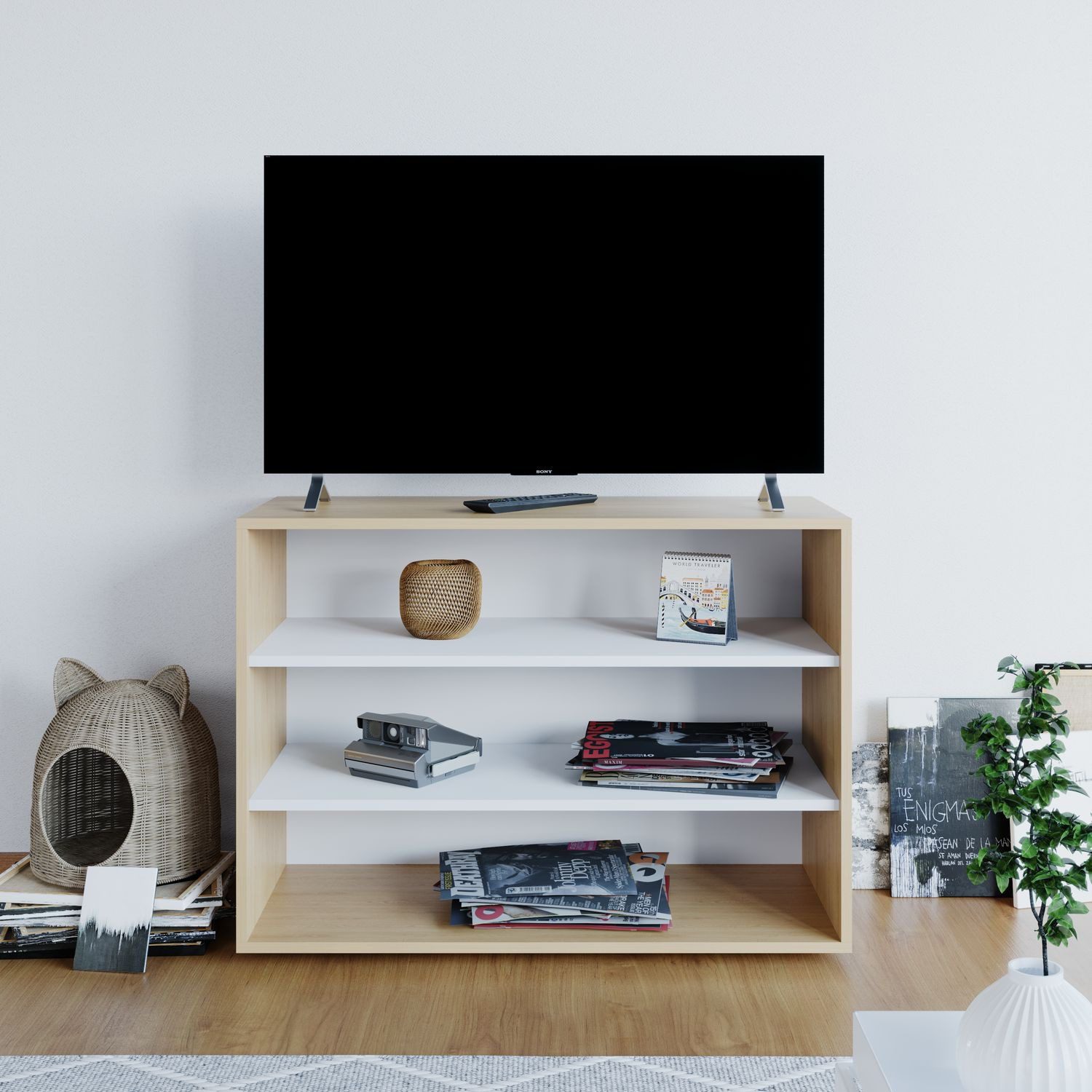 Mesa Led Delos 40' Roble/Blanco DVS01/RNB - Imagen 2