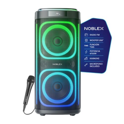 Bafle Noblex SQ208G1 Bluetooth/Luces/Bateria/FM 4700W