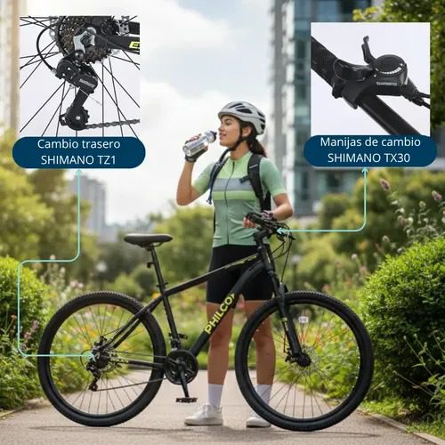 Bici Rod29 Philco Aluminio - Escape Fun 21VEL Negra T.18
