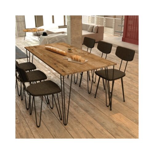 Mesa Madera 1.20 Lugo Tapa Melamina - Pata Metal