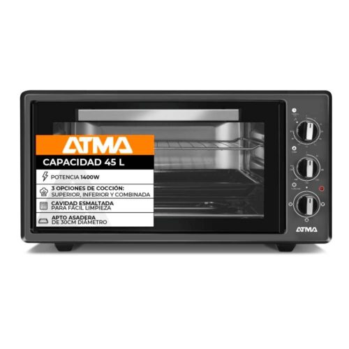 Horno Electrico 45Lts Atma Grill HGAB4523PI Negro - 1400w