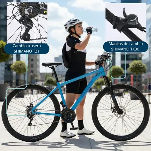 Bici Rod29 Philco Aluminio - Escape Fun 21VEL Celeste T.18